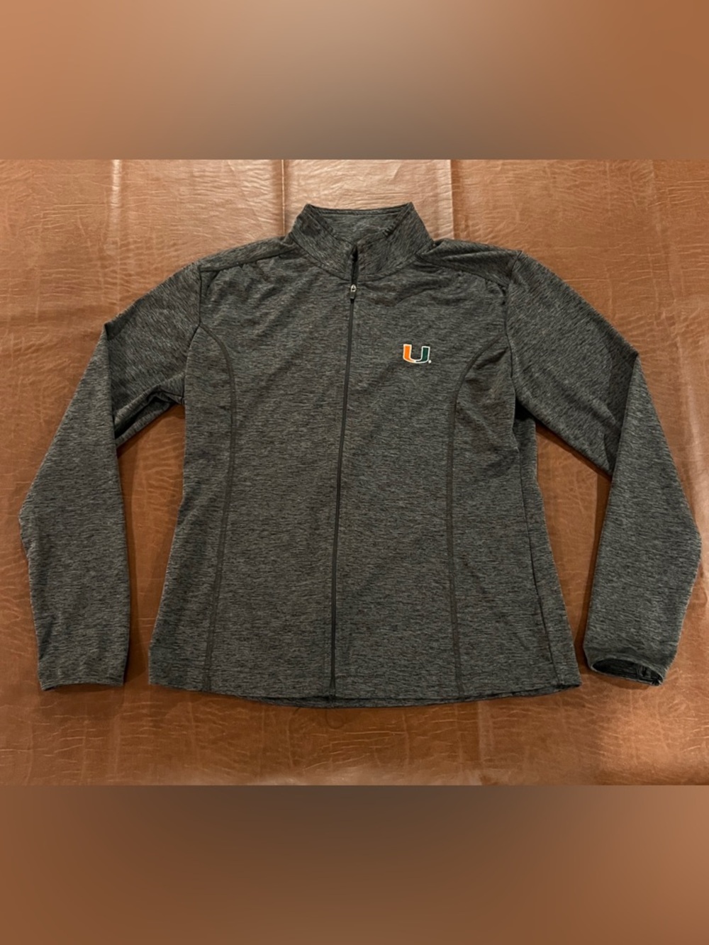 University of Miami Women’s Full-Zip Long Sleeve Activewear Top - Size Large